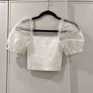 Wilfred Sheer-Sleeve Top